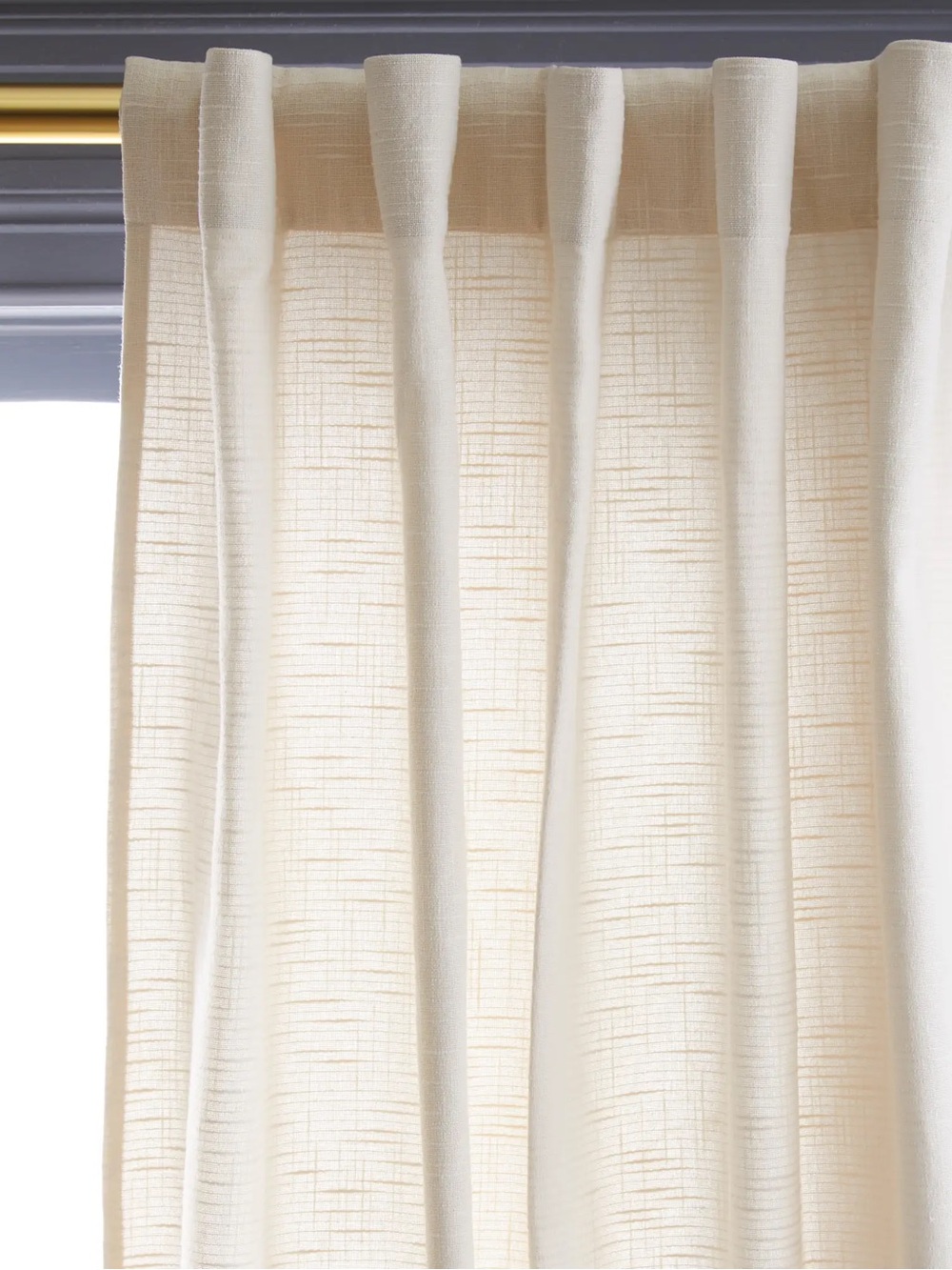 NWT QUINCE Set Of 2 48x84 Cotton Slub Curtains Natural 0858 - Picture 3 of 11